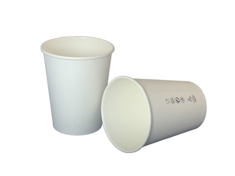 Bio Kaffeebecher wei 300 ml/ 12oz,  90 mm Karton (1.000 Stck)